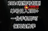 2024风口，视频号短剧，单号日入200+，一台手机即可操作，保姆级教学【揭秘】