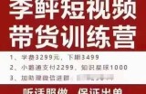 李鲆·短视频带货训练营（第10期），手把手教你短视频带货，听话照做，保证出单