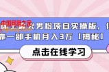 市面上最火男粉项目实操版，仅靠一部手机月入3万【揭秘】