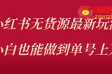 小红书无货源最新螺旋起号玩法，电商小白也能做到单号上万（价值3980元）