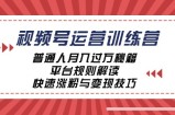 （12722期）视频号运营训练营：普通人月入过万秘籍，平台规则解读，快速涨粉与变现&amp;#8230;