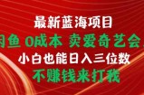 淘宝闲鱼VIP，0成本费，当日开单 日入1.5k，不断回购