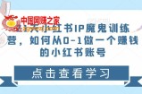 21天‮红小‬书IP‮鬼魔‬训练营，如何从0-1做一个赚钱的小红书账号