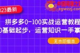 2023年拼多多0-100实战运营教程，0基础起步，运营知识一手掌握（无水印）