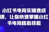 小红书电商实际操作速成课，让你快速把握小红书电商核心技能