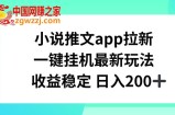 小说推文APP拉新，一键挂JI新玩法，收益稳定日入200+【揭秘】