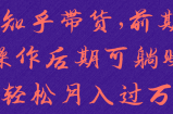 ‘知乎带货’前期操作后期可躺赚，轻松月入过万！【视频教程】