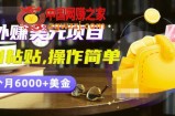 赚美元项目：复制粘贴一个月6000+美金，简单易操作