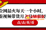 全网最火每天一个小时，借鉴视频带货月入几W很轻松【揭秘】