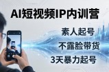2026AI短视频IP内训营：从素人起号到不露脸带货，3天暴力起号全流程拆解