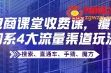 某电商课堂收费课，覆盖淘系4大流量渠道玩法【搜索、直通车、手猜、魔方】