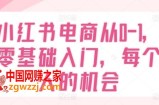 小红书电商从0-1，零基础入门，每个人的机会