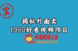 宝哥揭秘外面卖1980好看视频项目，投入时间少，操作难度低