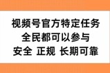 视频号官方特定任务，全民可参与，安全正规长期可靠