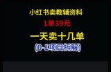 小红书卖小学教辅资料，1单39，1天十几单