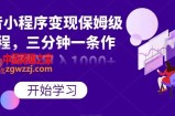 抖音小程序变现保姆级教程，三分钟一条作品，轻松日入1000+【揭秘】