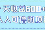 一天收益600+，人人可撸的项目！【视频教程】