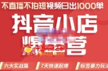2022年抖音小店爆款爆单营：不直播、不拍短视频、日出1000单，暴力玩法