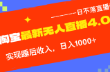 （12635期）TB无人直播4.0九月份最新玩法，不违规不封号，完美实现睡后收入，日躺&amp;#8230;