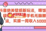 抖音绝美壁纸新玩法，喂饭级教程，一部手机无脑搬运，实操一周收入5000【揭秘】
