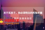 某公众号付费文章《关于买房子 你必须明白的所有关键-写在涨潮来临前》
